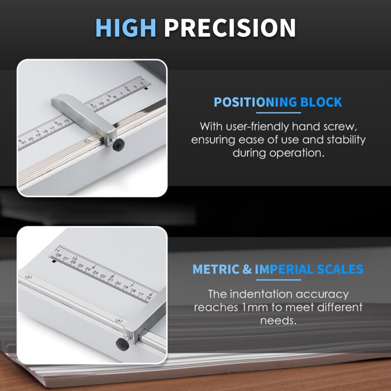 Mxmoonant Manual Creasing Machine 60-500g Paper Folding Creaser with 2 Adjustable Block & Metric/Imperial Positioning Ruler for Paper Sheet Cardstock - Image 3