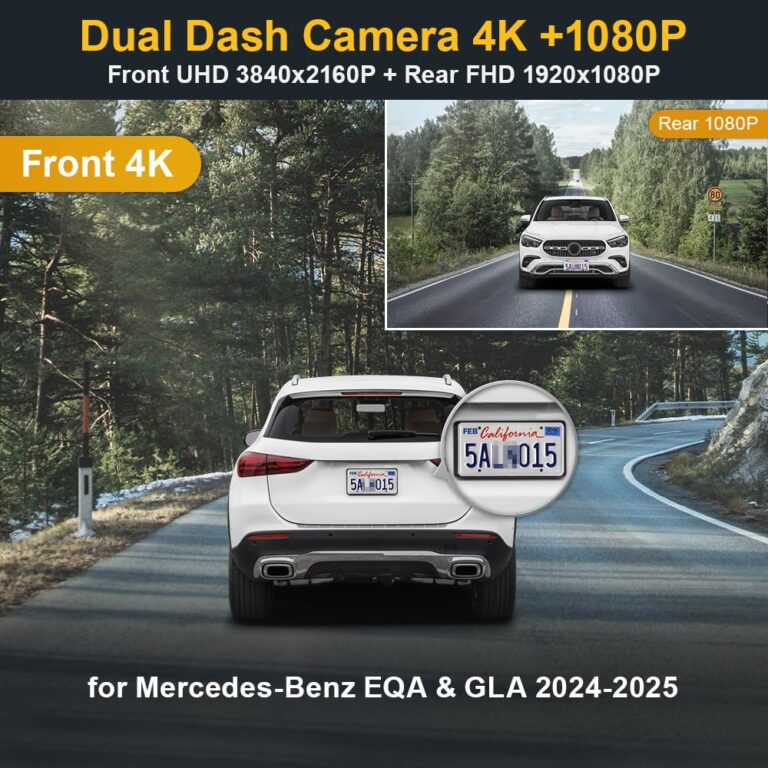 Fitcamx 4K Dual Dash Cam Suitable for Suitable for Mercedes-Benz GLA 2024-2025 GLA 250 & EQA (HD2-6669), OEM Style, Front 2160P+Rear 1080P Video, WiFi&APP, Loop Recording, G-Sensor, Easy to Set, 128GB - Image 6