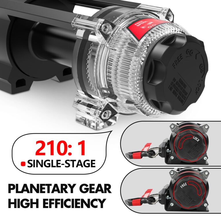 X-BULL New 6000LBS IP68 Waterproof Electric Winch Boat Trailer Winch with 2 in 1 Wireless Remote Synthetic Rope 1/4 in x49.8ft Hook Automatic Braking Powersports Off Road - Image 5