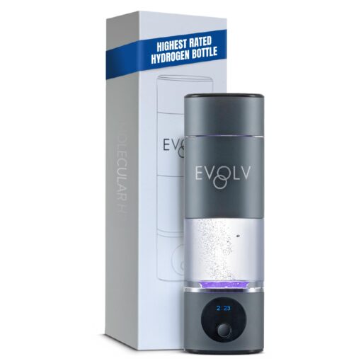 EVOLV Hydrogen Water Bottle Generator - SPE & PEM Water Ionizer 5.42PPM, Highest Concentrated Dose - 8oz Hydrogenated Water Bottle for Improved Energy & Inflammation Support - Convenient & Easy to Use