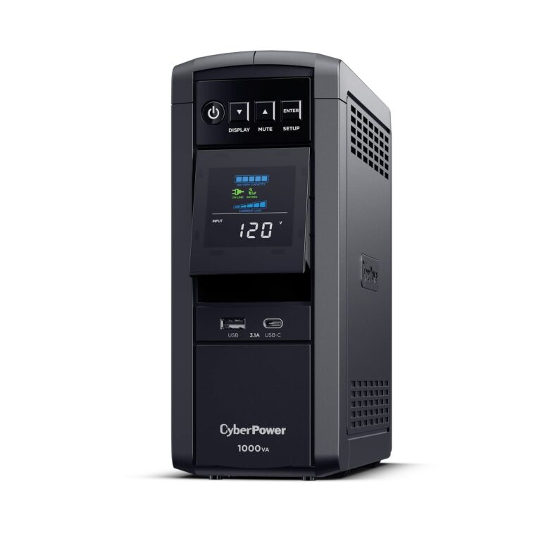 CyberPower CP1000PFCLCD PFC Sinewave UPS System, 1000VA/600W, 10 Outlets, AVR, Mini-Tower, Black - Image 2