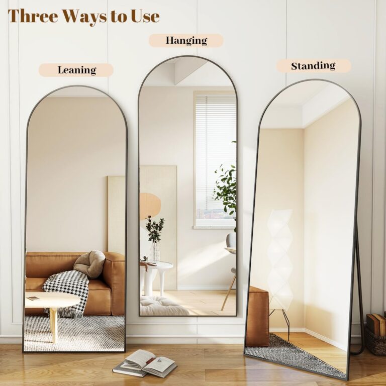 Koonmi 30"x71" Arched Full Length Mirror, Black Large Floor Mirror with Aluminum Alloy Frame Standing Hanging or Leaning Wall-Mounted Full Body Mirror for Living Room and Bedroom - Image 5