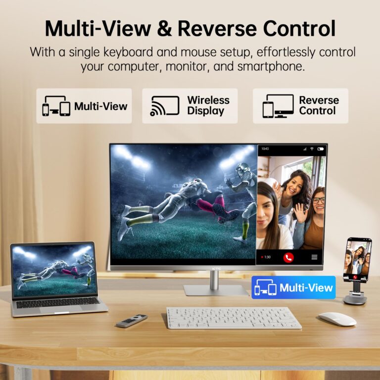 KTC 32 Inch 4K Smart Monitor with Google TV System 3840 * 2160P Netflix Licensed Type C 65W PD Speakers 5W*2 Dolby Audio Hey Google Voice Remote HDR WiFi Bluetooth VESA Tiltable 32 in Smart TV - Image 6