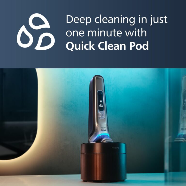 Philips Norelco Shaver Series 9000, Wet and Dry Electric Shaver, with Lift & Cut Shaving System and SenseIQ Technology, Pop-up Trimmer, Cleaning Pod and Travel Case, Chrome Silver, Model S9985/84 - Image 5