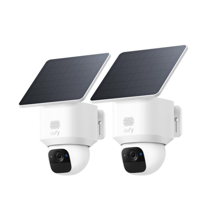 eufy Security SoloCam E30, 2 Pack, Security Cameras Wireless Outdoor, Solar Camera Outdoor Wireless, 360° Pan, AI Tracking, 2K Clarity, HomeBase S380 Compatible, No Monthly Fee