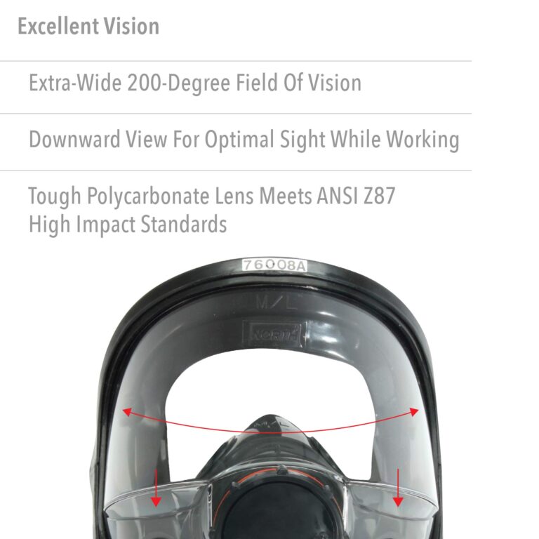 NORTH Honeywell Safety Products 760008A Safety Products, 7600 Series Full Facepiece Respirator, Dual Cartridge, Medium/Large - Image 6