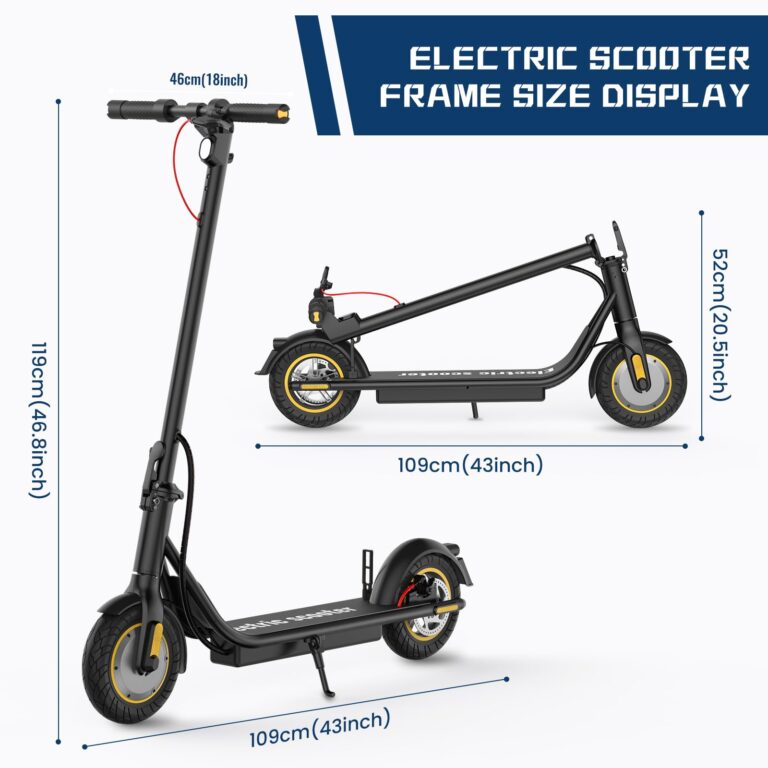 DXH Electric Scooter Adults,10" Tires, E Scooter with 500W Motor,Upto 19MPH & 20Miles, Scooter Electric for Adults with Dual Braking Safe System, Folding Electric Scooter with APP - Image 4