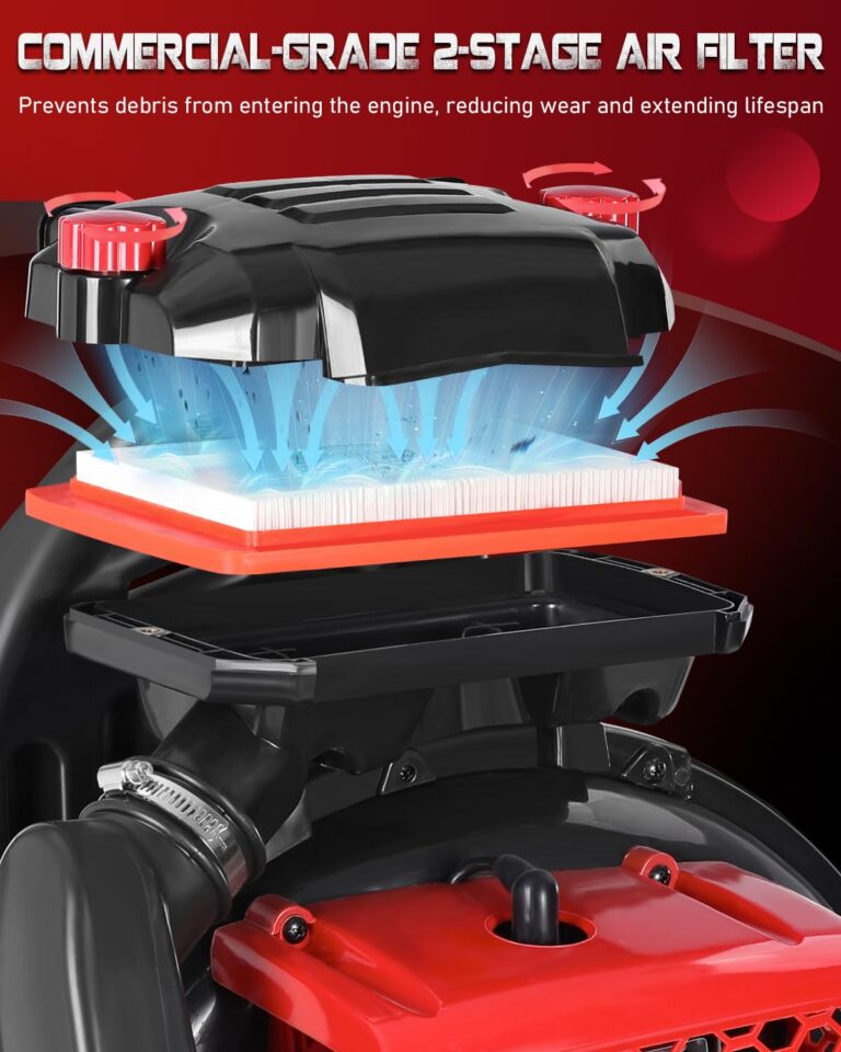 Thalorus 63CC Gas Backpack Leaf Blower, 2-Stroke, 665 CFM, 205 MPH, Variable Speed & Cruise Control, Ergonomic Harness, Reduced Emissions, for Fast Yard Cleanup (TR690 Pro) - Image 7