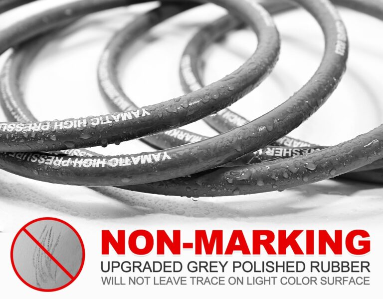 YAMATIC Non Marking 3/8" Pressure Washer Hose 150FT 4200 PSI, Kink Resistant Swivel 3/8" Quick Connect, Rubber Steel Braided Wear Resistant Industry Grade for Hot/Cold Water Gas Power Washer - Image 6