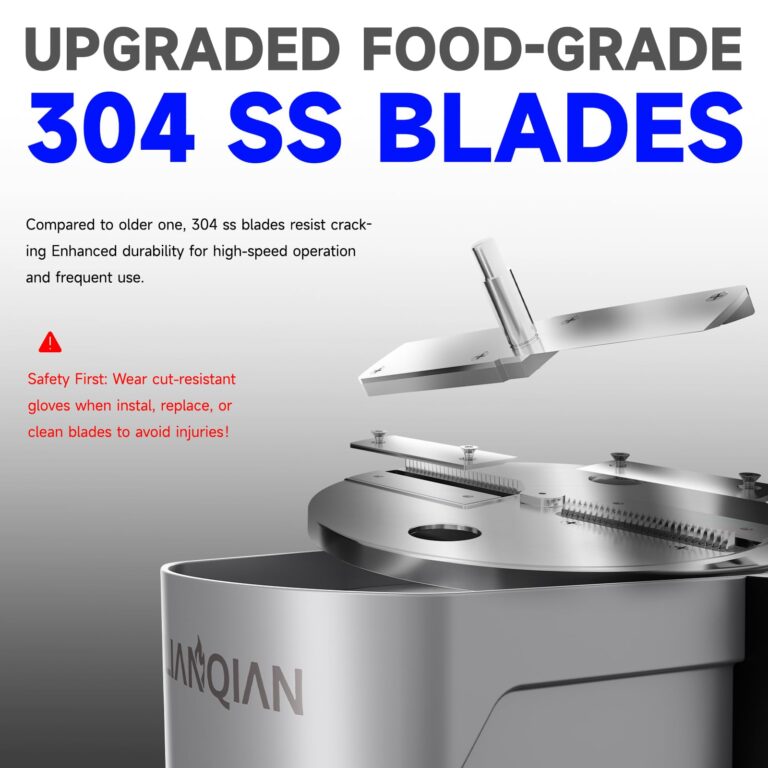 4 in 1 Electric Vegetable Chopper Automatic Multifunctional Food Cutter Slicer for Slicing Shredding Dicing Slitting with Quiet Motor (200W/110V), Multi Blades for Commercial and Home Use - Image 6