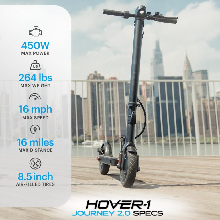 Hover-1 Journey 2.0 Foldable Electric Scooter for Adults with 350W Brushless Motor, 15 mph Max Speed, 8.5” Air-Filled Tires and 16 Mile Range - Image 6