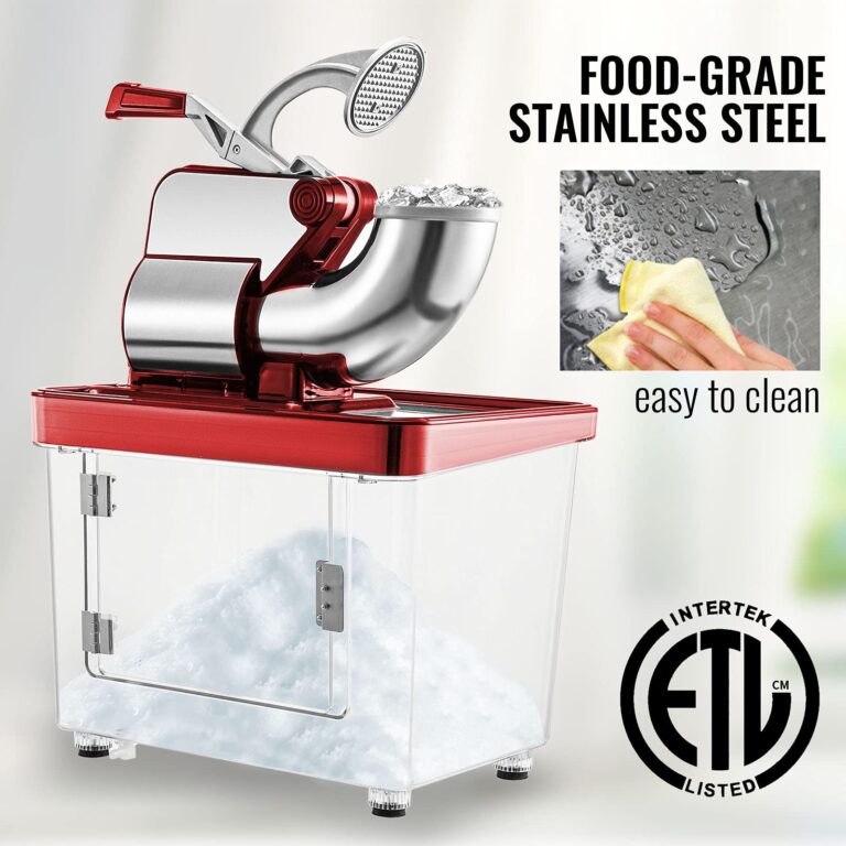 VEVOR 110V Commercial Ice Crusher 661LBS/H, ETL Approved 300W Electric Snow Cone Machine with Dual Blades, Stainless Steel Shaved Ice Machine with Safety On/Off Switch for Family, Restaurants, Bars - Image 2