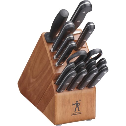 HENCKELS Classic Razor-Sharp 16-Piece Knife Block Set, Chef Knife, Bread Knife, German Engineered Informed by 100+ Years of Mastery