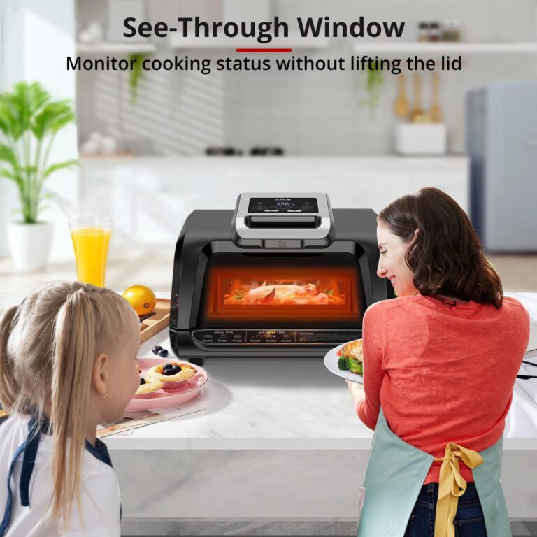 Electric Smokeless Indoor Grill & Air Fryer Combo, 7-in-1, Grill, Broil, Roast, Bake, Crisp, Dehydrate and More, with Non-Stick Plates Pot & Basket, 4QT, for 3-5 People - Image 6