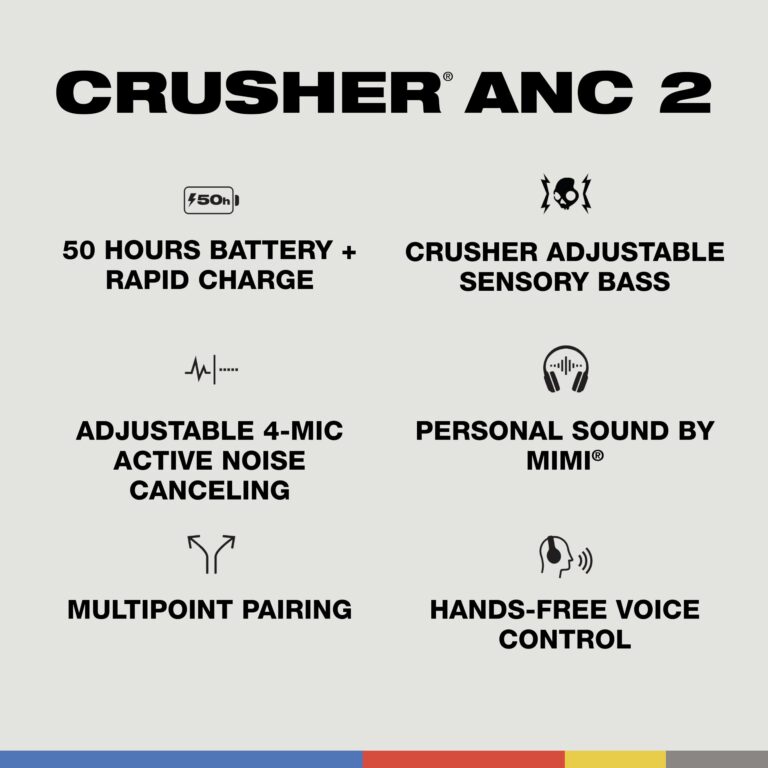 Skullcandy Crusher ANC 2 Over-Ear Active Noise Cancelling Wireless Bluetooth Headphones with Sensory Bass, Alexa Voice Control, 50 Hr Battery, Microphone - Realtree Edge Colors Pink - Image 6