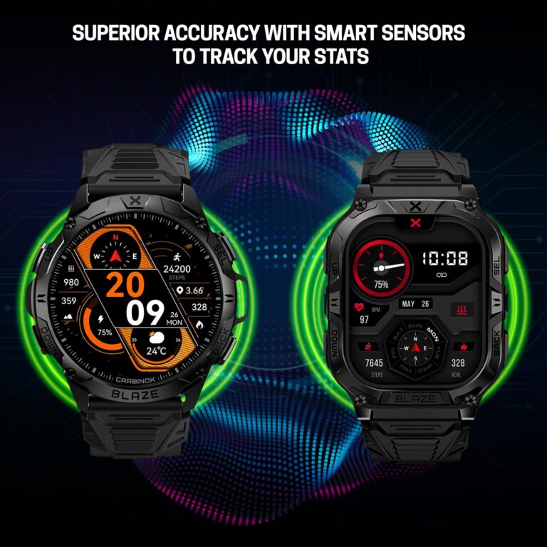 CARBINOX Blaze Smart Watch with GPS (Sport Mode), Rugged Fitness Tracker Waterproof IP69K, Compatible with Android and iOS, 170+ Sports Modes, Gorilla Glass Screen, Make/Receive Calls (Square) - Image 7
