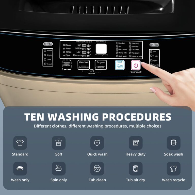 Qhou KRIB-XQB201A-GREY6 Full Automatic Washing Machine, Gold - Image 4