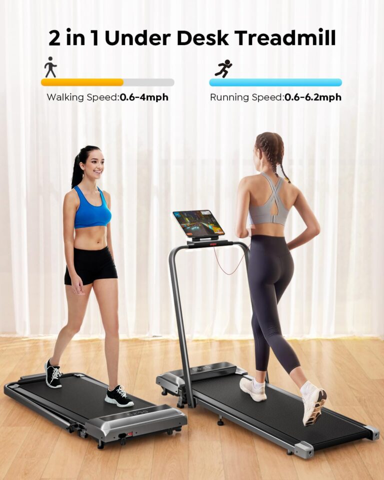 Acezoe Walking Pad Under Desk Treadmill with Incline, 2 in 1 Foldable Treadmills for Home Small Office, 300 lbs Capacity, Portable Compact Walking Treadmill with Remote Control, LED Display and Apps - Image 8