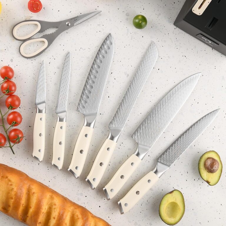 NANFANG BROTHERS Damascus Kitchen Knife Set,14 Pieces Drawer Knife Set,ABS Ergonomic Handle for VG10 Steel Professional Chef Knives Set with Block and Steak Knives - Image 4