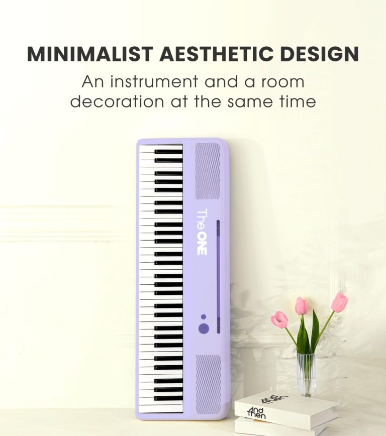 The ONE Smart Keyboard COLOR 61 Lighted Keys Piano Keyboard, Electric Piano for Beginners with 256 Tones, 64 Polyphony, Built-in LED Lights & Apps, Supports USB MIDI/Headphones (Purple) - Image 8