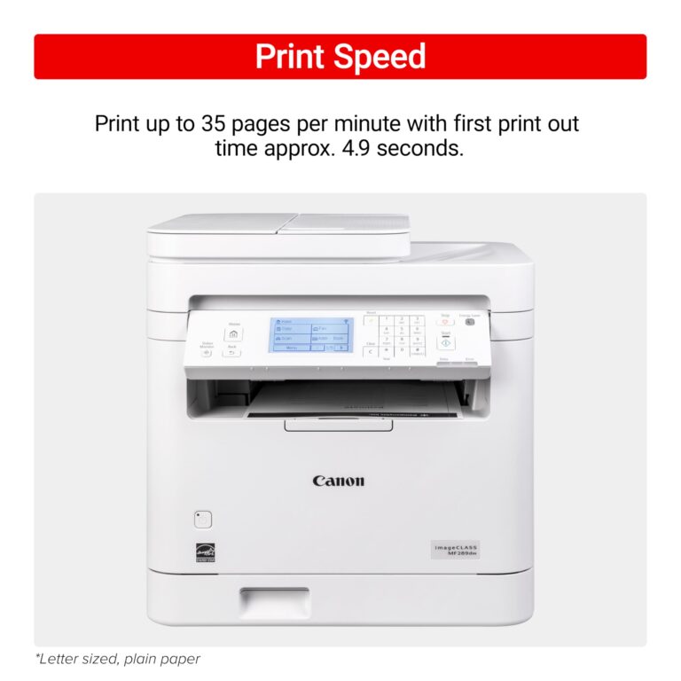 Canon imageCLASS MF289dw - Monochrome, Duplex, Wireless Laser Printer, All-in-One Print, Copy, Scan, Fax, Auto Document Feeder, 1 Year Limited Warranty, 35 PPM, White - Image 7