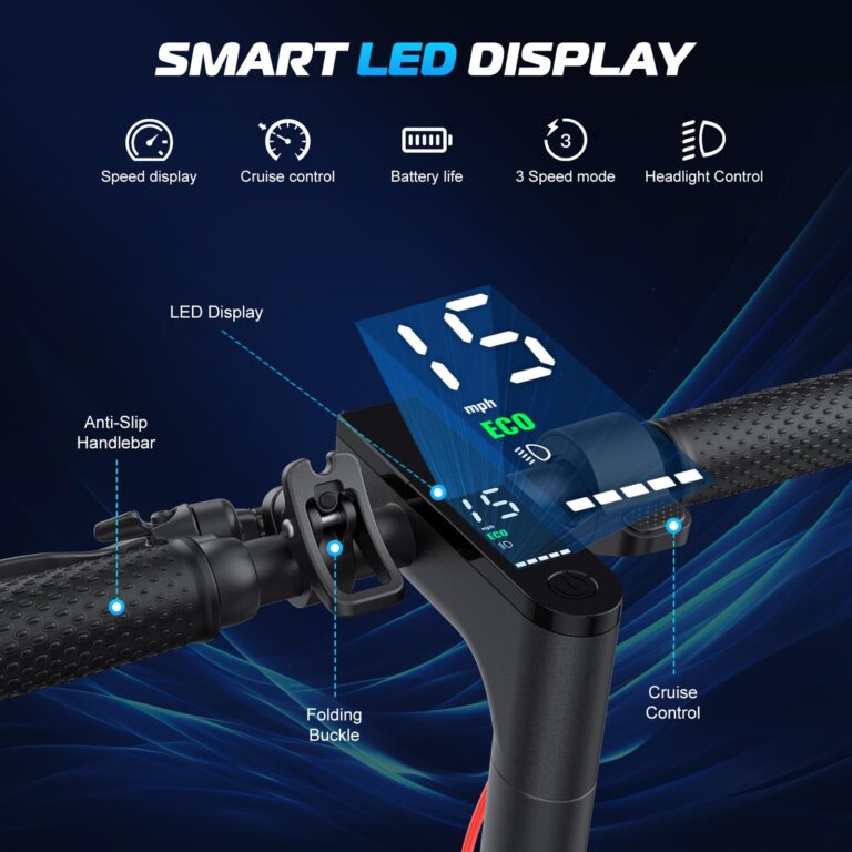 Caroma Electric Scooter Adults, Powerful 350W Motor, Max 18 Miles Long Range, Top Speed 20 MPH, 8.5" Solid Tires, Folding E Scooter with Dual Braking System & APP (Black Shards L1) - Image 4