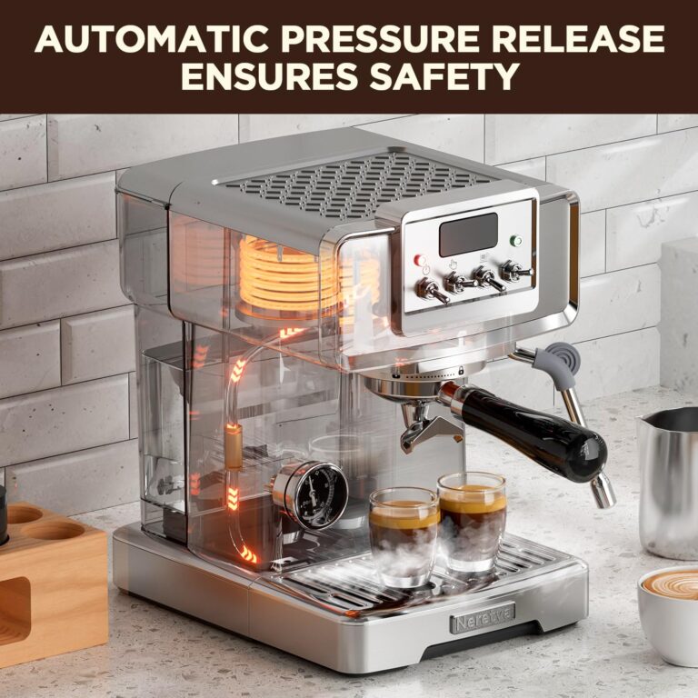 Neretva Espresso Coffee Machine with Pressure Gauge, 15Bar Instant Heating Espresso Machine Beginner-Friendly Espresso Maker Stainless Steel for Home Barista, Latte Machine, Cappuccino Machine - Image 5