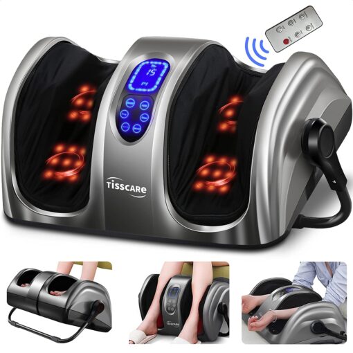 TISSCARE Shiatsu Foot Massager with Heat: FSA HSA Eligible Foot Massager for Neuropathy, Plantar Fasciitis and Pain Relief-Massage Feet/Leg/Calf/Ankle at Home/Office, Christmas Gifts for Women and Men