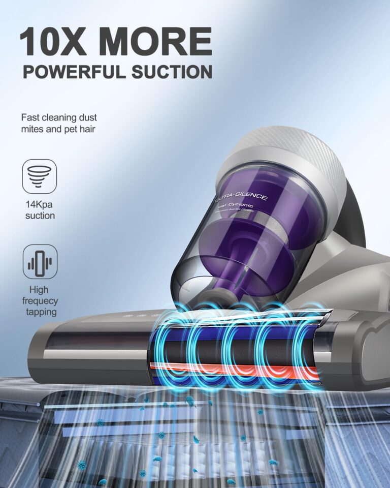 Jimmy Mattress Vacuum Cleaner, Anti-allergen Bed Vacuum Cleaner with UV-C Light & High Heating Tech, 14Kpa Suction 480W Powerful Handheld Vacuums for Dust & Pet Hair(JV35, Corded) - Image 7