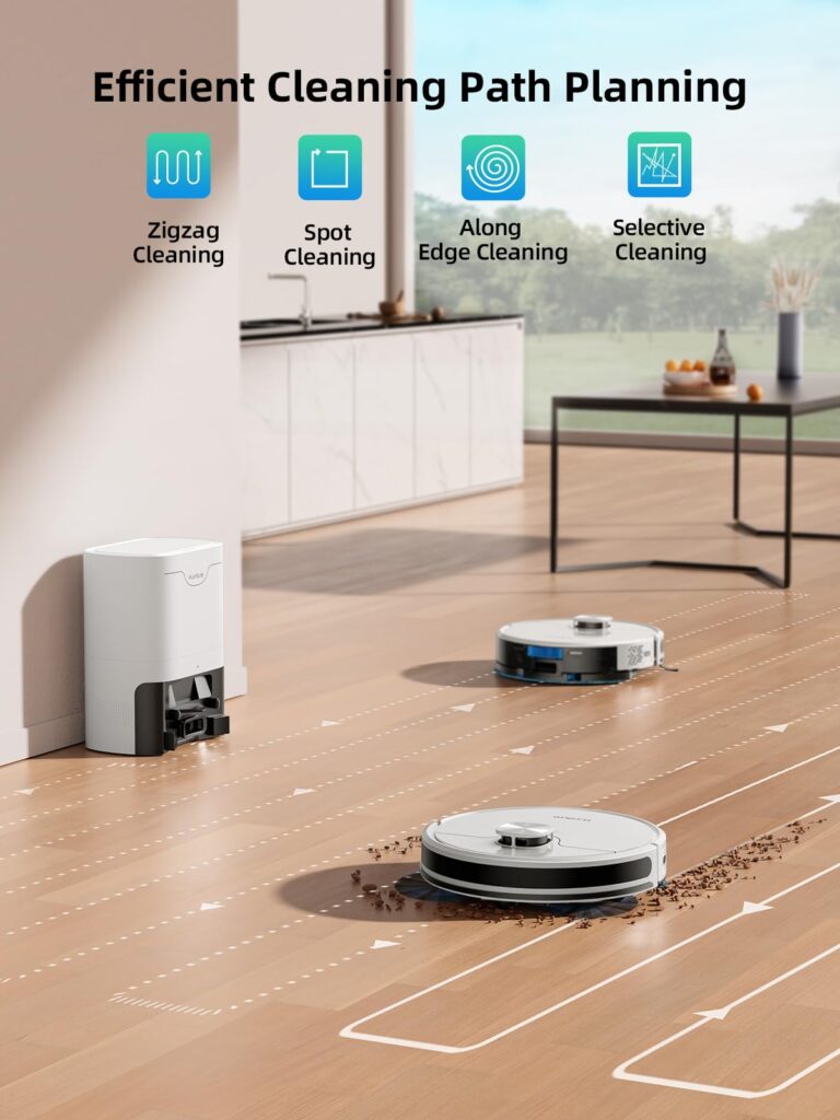 HONITURE Robot Vacuum and Mop Combo,Q6 SE Robot Vacuum Cleaner with Self-Emptying,3500pa Max Suction Laser Navigator Robotic Vacuum with Smart Mapping,180 Mins Run-Time,App Control,Ideal for Pet Hair - Image 4