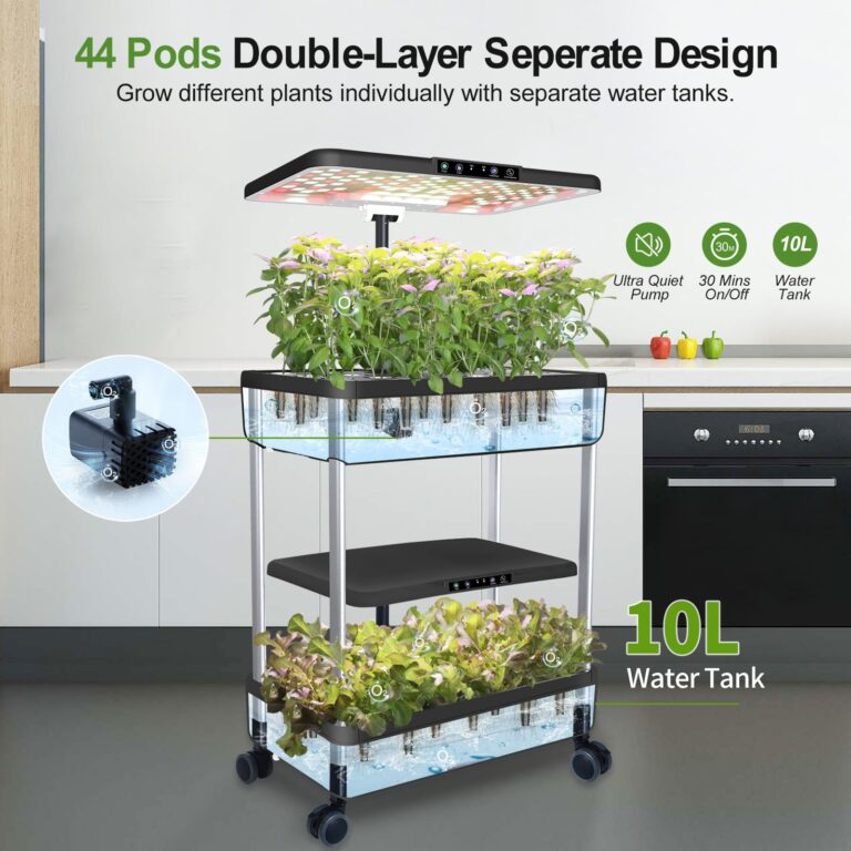 Hydroponics Growing System Indoor Garden - DRYADES 44 Pods Herbs Garden Kit Indoor with LED Grow Light Grow Anything Plants Germination Kit (No Seeds) Harvest Vegetable Lettuce for Home Kitchen - Image 6