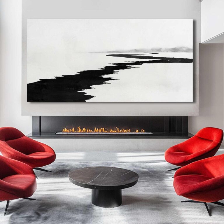 Simple Decorative Pictures Modern Home Decor 29"x58" Abstract Wall Art for Living Room Kitchen Artwork Black Photo Prints - Image 3