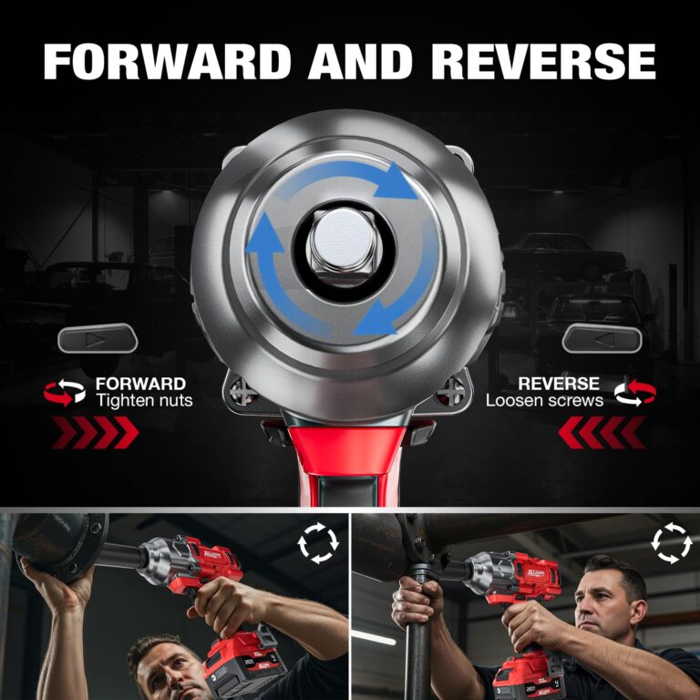 Alloyman Cordless Impact Wrench, 1475Ft-lbs (2000N.m) 1/2 High Torque Brushless Impact Gun, 20V Power Impact Driver, 4000mAh Battery,3 Sockets, Brushless Motor Variable Speeds for Car/Truck RV/Mower - Image 2