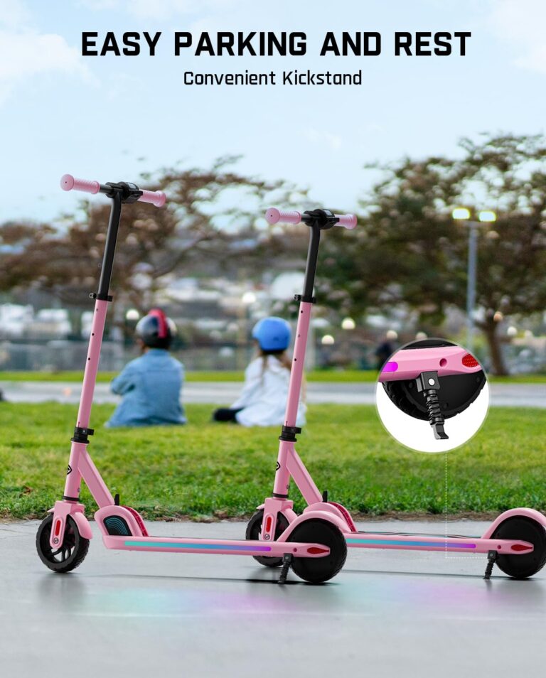 FanttikRide C9 Pro Electric Scooter for Kids 8-12, Adjustable Handlebar Height for Riders 3.9-5.2 ft, 132 lbs, Up to 40 min Continuous Time, 5 Miles Range, 3 Speed Mode 5/8/10 MPH, Pink - Image 2