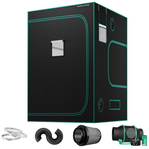 MARS HYDRO 5x5 Grow Tent (60"x60"x80") & iFresh 6 Inch Smart Inline Fan Combo Kit, Indoor Plant Growing Set, Maximizes Plant Yield in Hydroponics or Indoor Gardening