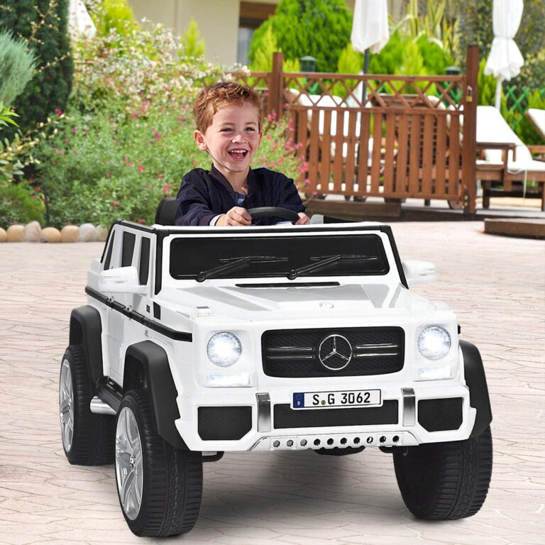 Costzon Ride on Car, Licensed Mercedes-Benz Maybach, 12V Battery Powered Vehicle Toy w/ 2 Motors, Remote Control, 3 Speeds, Lights, Horn, Music, Aux, Storage, Truck, Electric Car for Kids (White) - Image 3