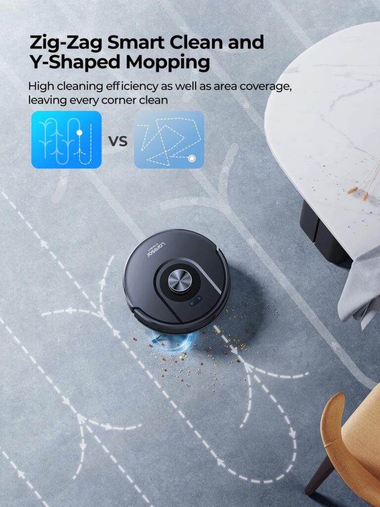 Laresar Clean Robot Vacuum and Mop Combo, 5000Pa Robot Vacuum Cleaner with LIDAR Navigation, 3 in 1 Robot Vacuum Mop with Auto Carpet Boost, Self Charging, App/Voice Control, Ideal for Pet Hair,5 Maps - Image 6