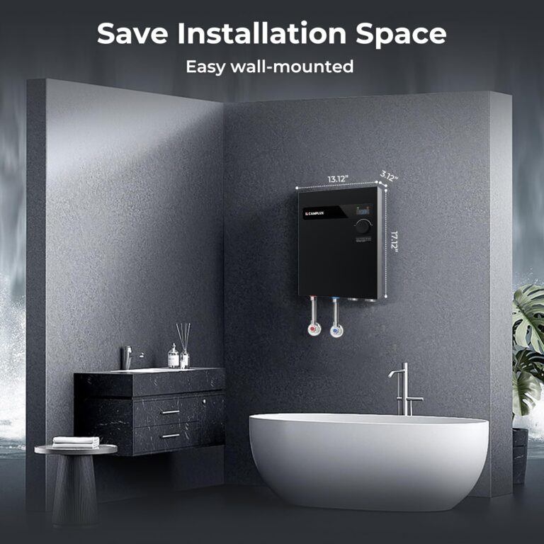 CAMPLUX Tankless Electric Water Heater 18kW, On Demand Hot Water Heater Electric with Digital Display 240V for Whole House Shower, Black - Image 6