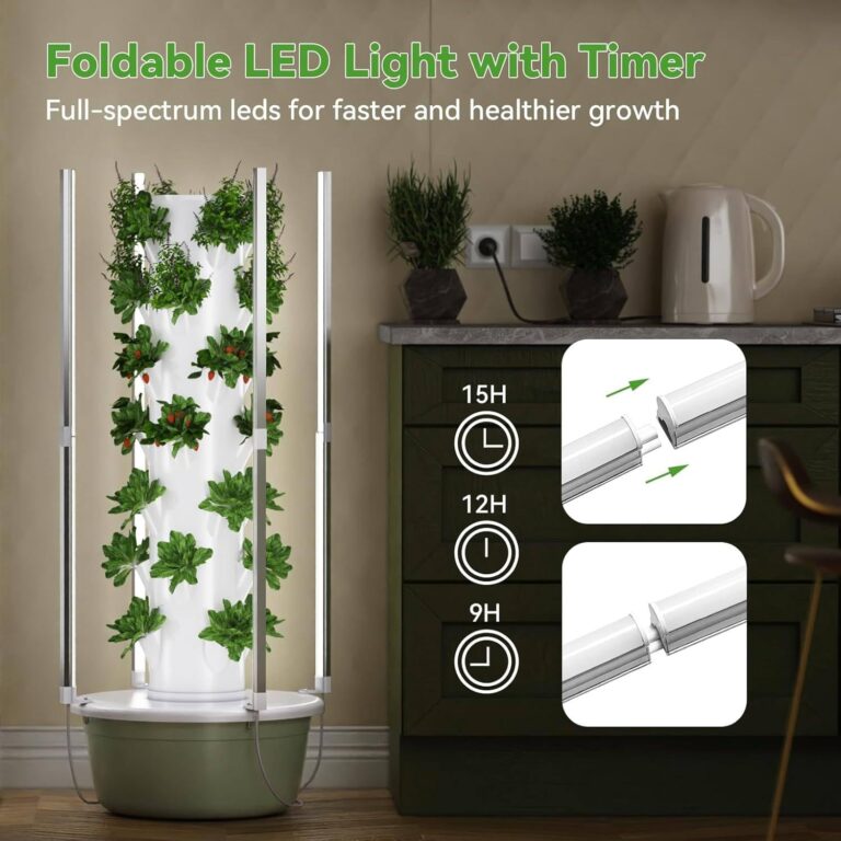 WEIMILOR Hydroponics Growing System, 28-Plants Indoor Vertical Tower Garden System Kit, Hydroponic Growing Tower with Tank & Visual Water Level, Hydroponic Germination Kit for Gardening Lover,5-Layer - Image 6