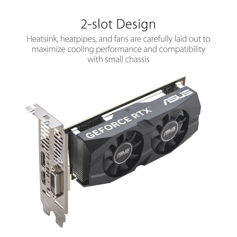 ASUS GeForce RTX™ 3050 LP BRK OC Edition 6GB GDDR6 (IP5X dust Resistance, Dual Ball Bearings, Stainless Steel Bracket, PCIe 4.0, DLSS 3, HDMI 2.1, DisplayPort 1.4a, DVI-D and More) - Image 10