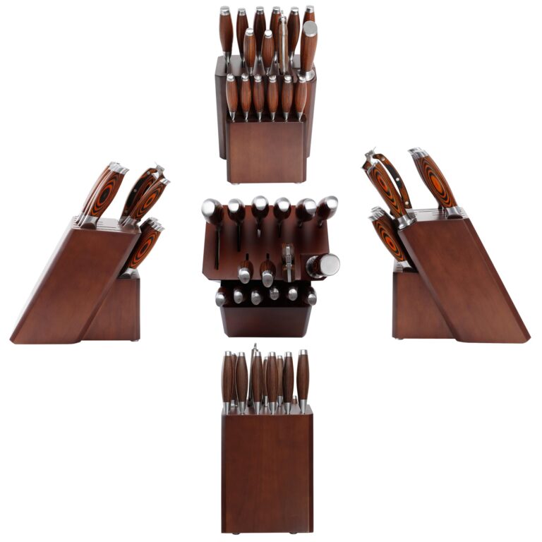 MSY BIGSUNNY Knife Block Set 17-piece Knife Set with Wooden Block - German Steel Perfect Cutlery Set Gift - Image 9
