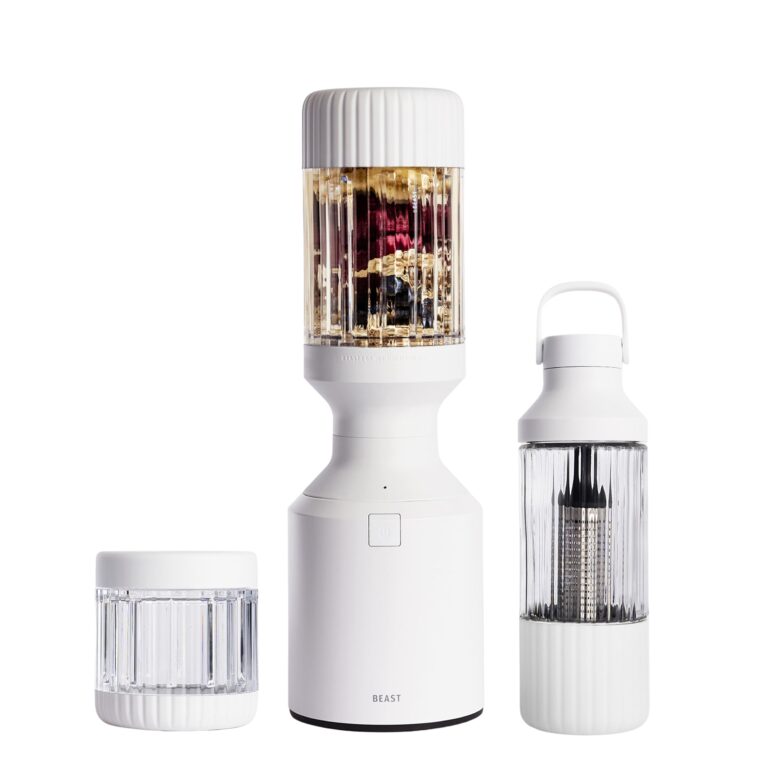 Beast Blender + Hydration System | Blend Smoothies and Shakes, Infuse Water, Premium Kitchen Countertop Design, 1000W (Cloud White)