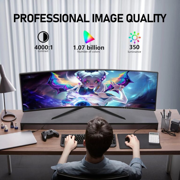 ZZA Curved Ultrawide Monitor 34 Inch,Gaming Monitor 3440 x 1440P R1500 up to165Hz(DP)/144HZ (HDMI),PC Monitors 1ms, FreeSync & G-Sync,HDR 10,122% sRGB,Computer Monitor VESA Mount Compatible - Image 5