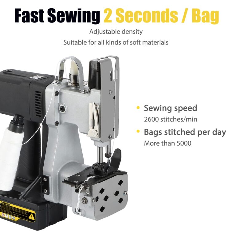 Moonshan Cordless Bag Closing Machine 2s/bag Bag Sewing Machine Cordless Portable Bag Sewer 8.1Lbs Automatic Woven Bag white - Image 5