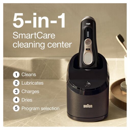 Braun Electric Razor,Waterproof Foil Shaver for Men,Series 9 Pro 9460cc,Wet & Dry Shave,w/ProLift Beard Trimmer for Grooming,5-in-1 Cleaning & Charging SmartCare Center, Head Shavers for Bald Men - Image 4