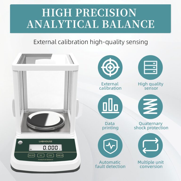 LABHOUSE Digital Analytical Balance(Dual Display) High Precise 1mg 200g Lab Scale External Calibration for Laboratory Pharmacy Chemical Plant Jewelry Store,200g/0.001g - Image 7