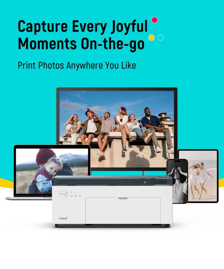 Liene White M200 4x6'' Photo Printer Battery Edition, Wireless Photo Printer for iPhone Android, Dye Sublimation Printing Full-Color Photo 20-Sheet, Portable Picture Printer Ideal for Travel Home Use - Image 7