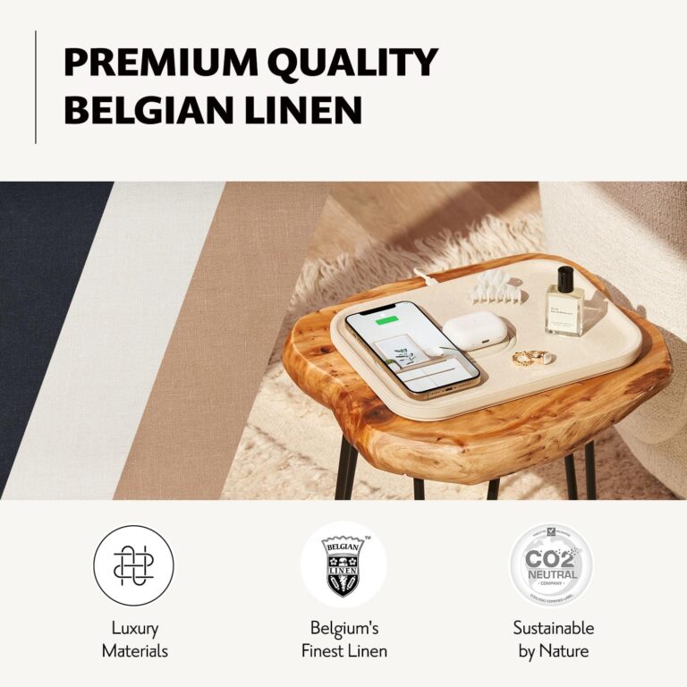 COURANT MAG:3 Charger and Tray - Belgian Linen, Multi-Device Charger Compatible with MagSafe iPhones 16, 15, 14, 13, 12 or Wireless AirPod Cases (Camel) - Image 4