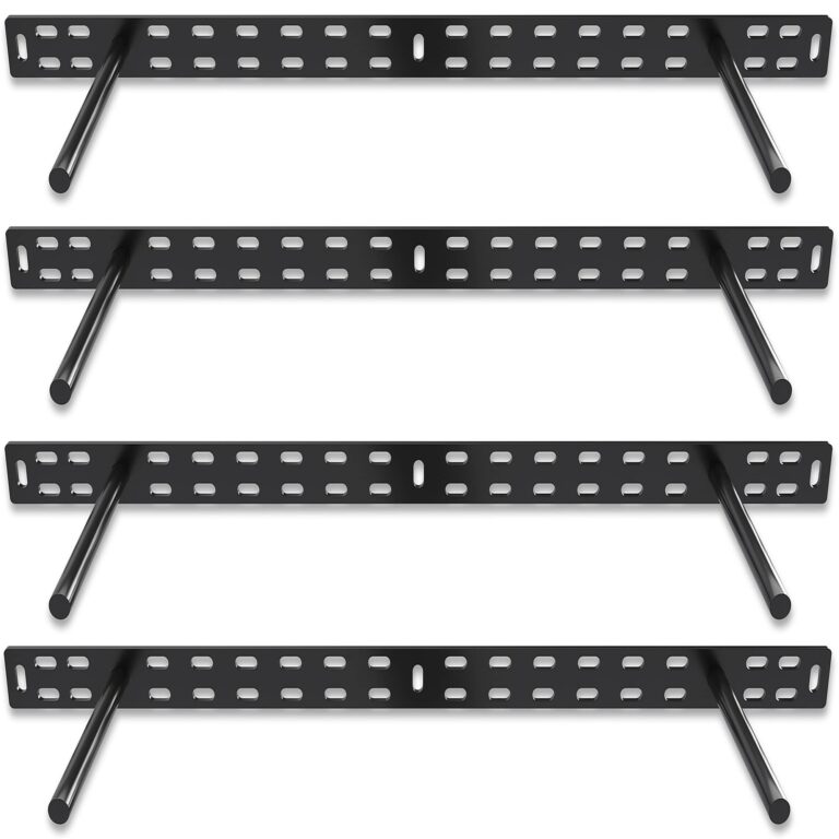 Hungsmart- 4 x 22 inch Heavy Duty Floating Shelf Bracket - Long Wall Shelves Support, Hidden Floating Shelf Hardware, Black Shelf Brackets, Perfect for Kitchen/Nursery/TV Wall Shelf Decor (6 inch rod) - Image 2