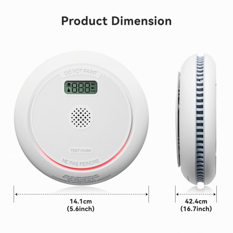 Siterlink Smoke and Carbon Monoxide Detector Combo with LCD Display, 2 in 1 Fire and CO Detector Alarm with LED Indicator & Test Button, Battery Operated, UL 217 & UL 2034 Standards, 5 Pack - Image 2